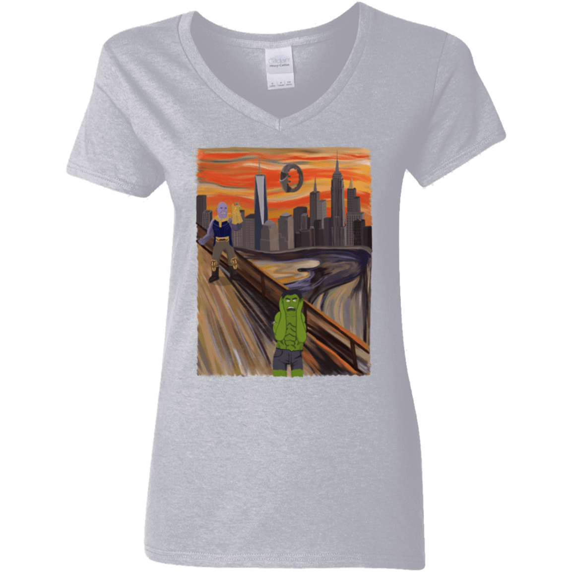 T-Shirts Sport Grey / S Angry Scream Women's V-Neck T-Shirt