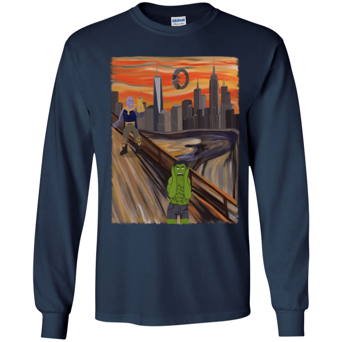 T-Shirts Navy / YS Angry Scream Youth Long Sleeve T-Shirt