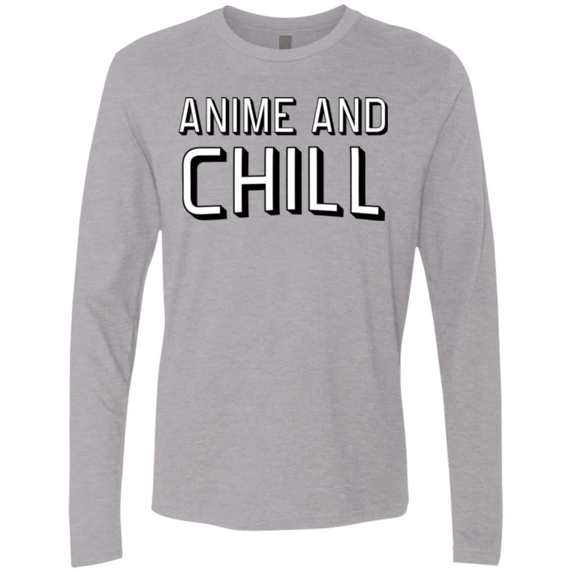 T-Shirts Heather Grey / Small Anime and chill Men's Premium Long Sleeve