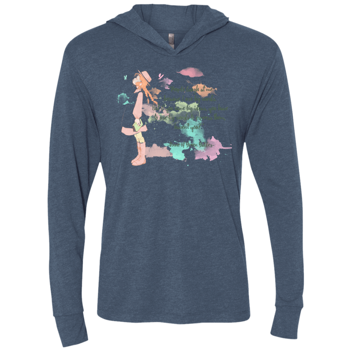 T-Shirts Indigo / X-Small Anne of Green Gables 3 Triblend Long Sleeve Hoodie Tee