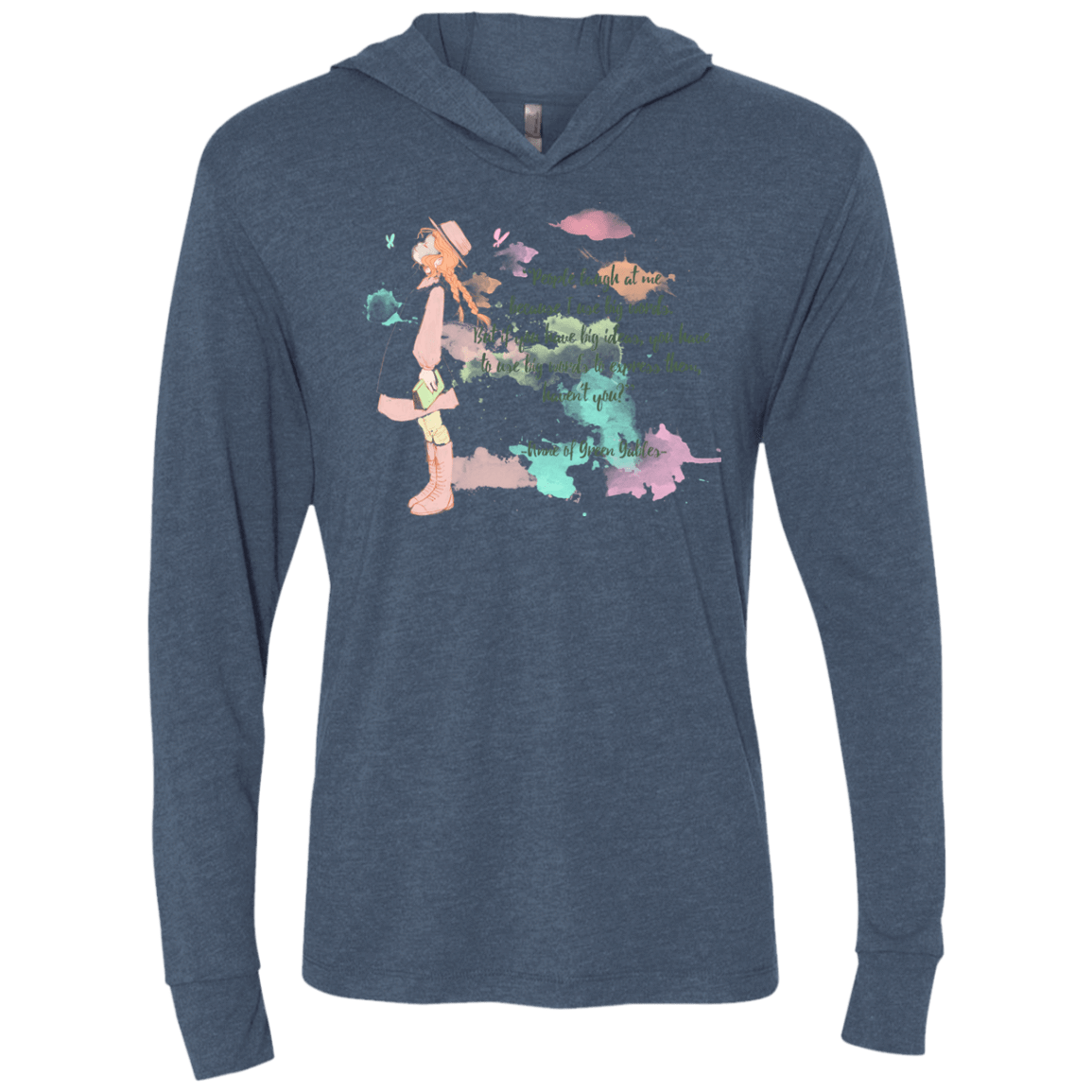 T-Shirts Indigo / X-Small Anne of Green Gables 3 Triblend Long Sleeve Hoodie Tee