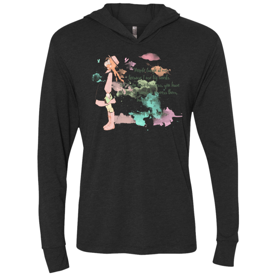 T-Shirts Vintage Black / X-Small Anne of Green Gables 3 Triblend Long Sleeve Hoodie Tee