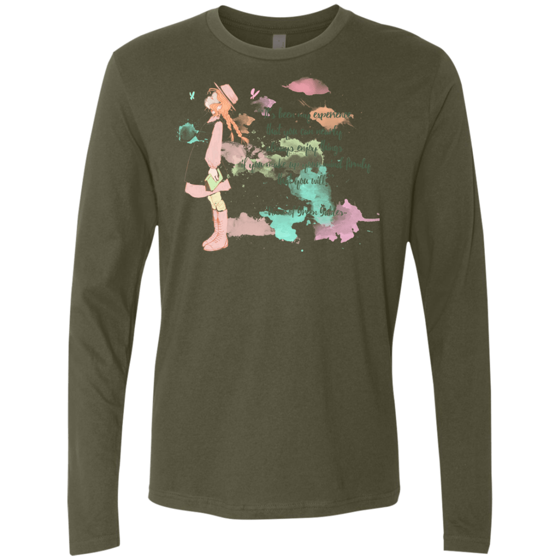 T-Shirts Military Green / Small Anne of Green Gables Men's Premium Long Sleeve