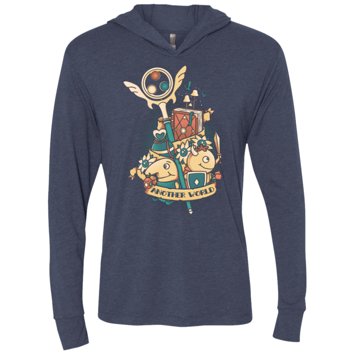 T-Shirts Vintage Navy / X-Small Another world Triblend Long Sleeve Hoodie Tee