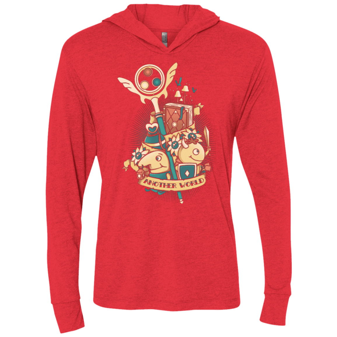 T-Shirts Vintage Red / X-Small Another world Triblend Long Sleeve Hoodie Tee