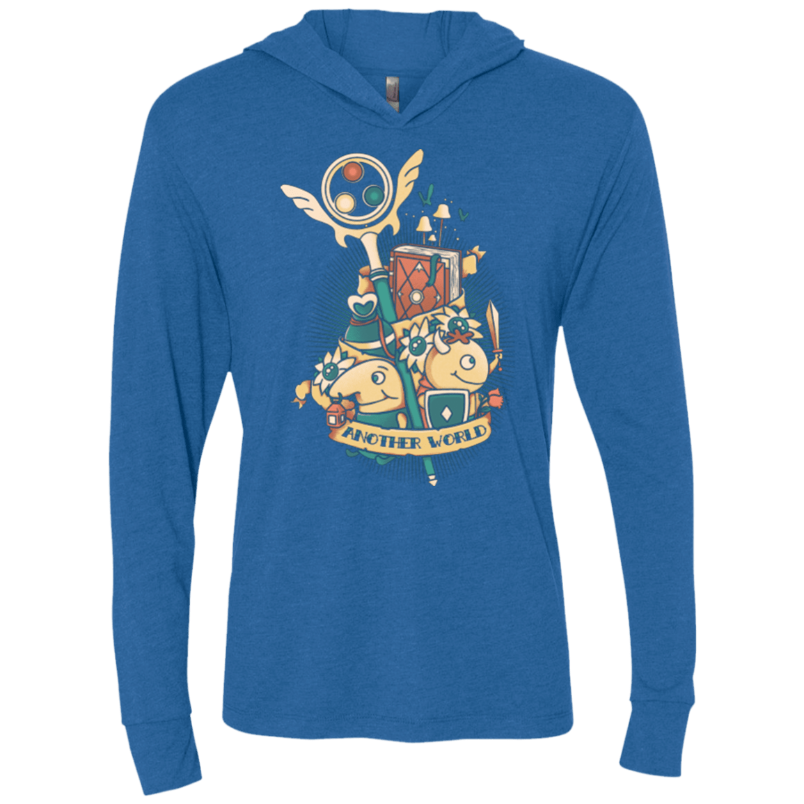 T-Shirts Vintage Royal / X-Small Another world Triblend Long Sleeve Hoodie Tee
