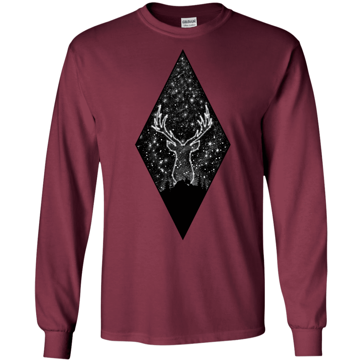 T-Shirts Maroon / S Antler Stars Men's Long Sleeve T-Shirt