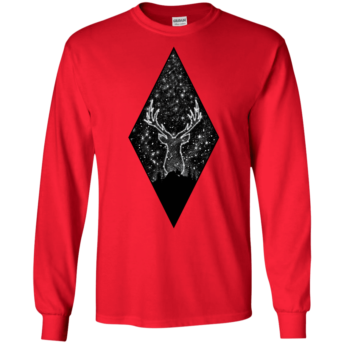 T-Shirts Red / S Antler Stars Men's Long Sleeve T-Shirt