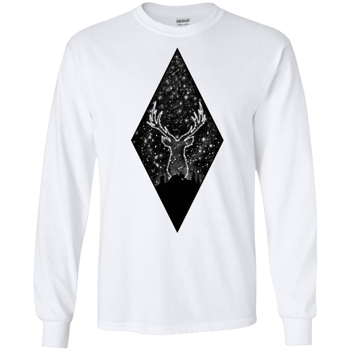 T-Shirts White / S Antler Stars Men's Long Sleeve T-Shirt