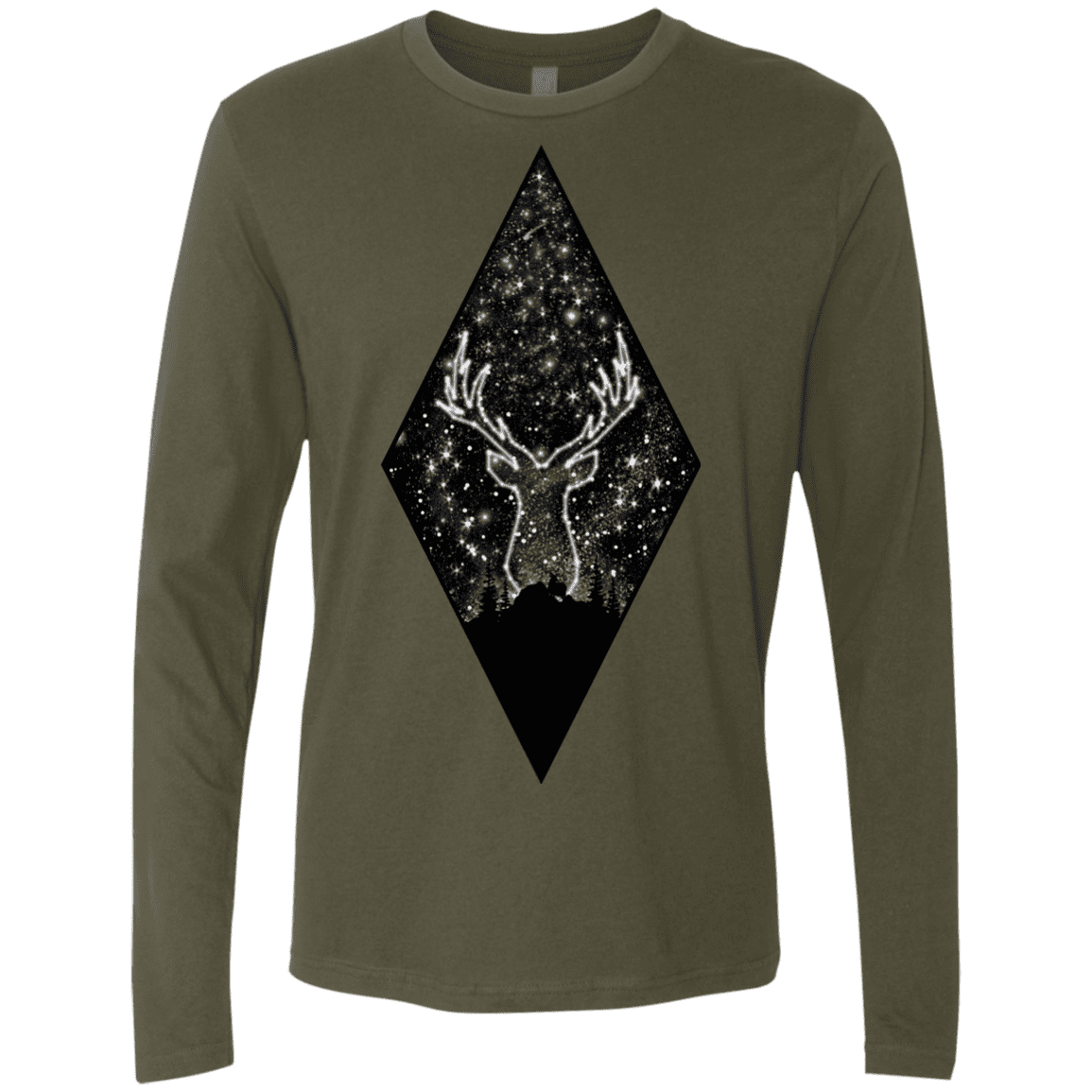 T-Shirts Military Green / S Antler Stars Men's Premium Long Sleeve