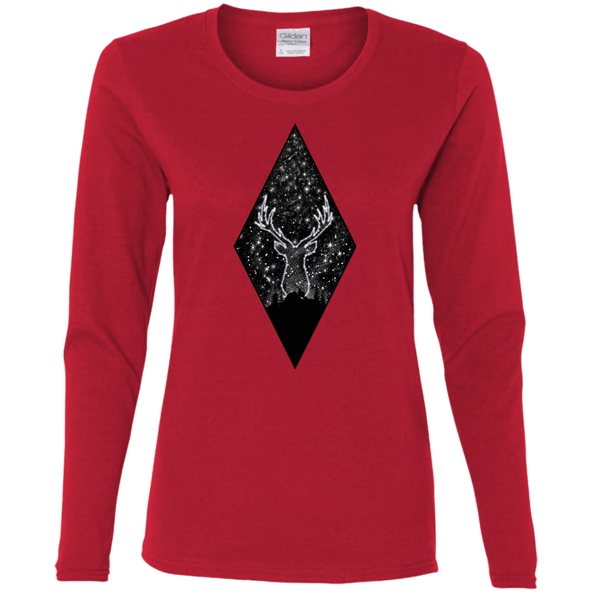 T-Shirts Red / S Antler Stars Women's Long Sleeve T-Shirt