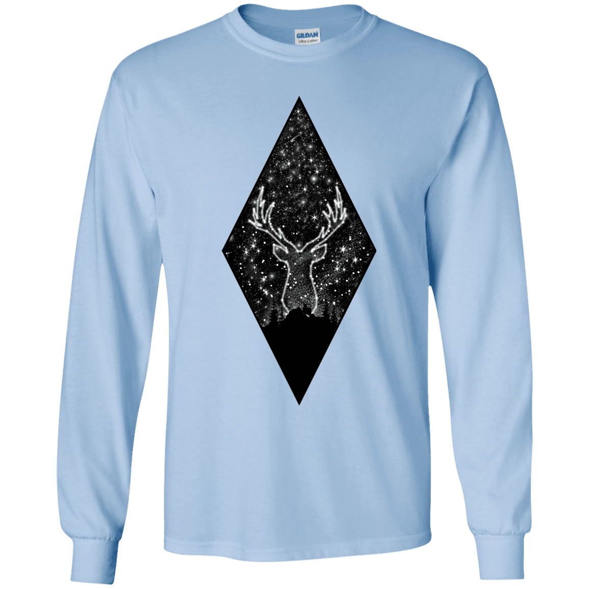 T-Shirts Light Blue / YS Antler Stars Youth Long Sleeve T-Shirt