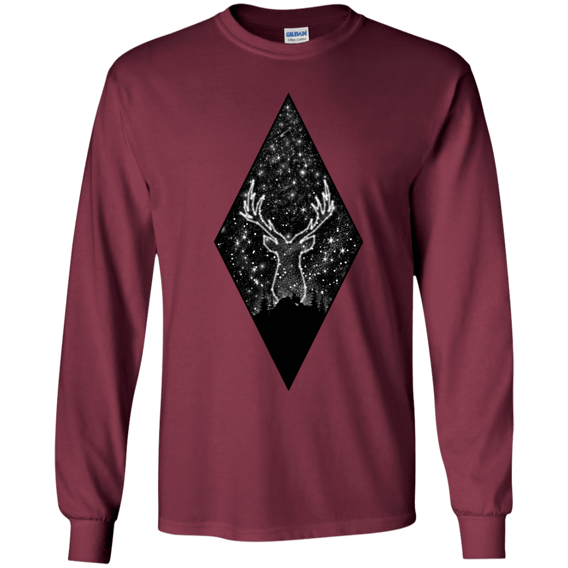 T-Shirts Maroon / YS Antler Stars Youth Long Sleeve T-Shirt