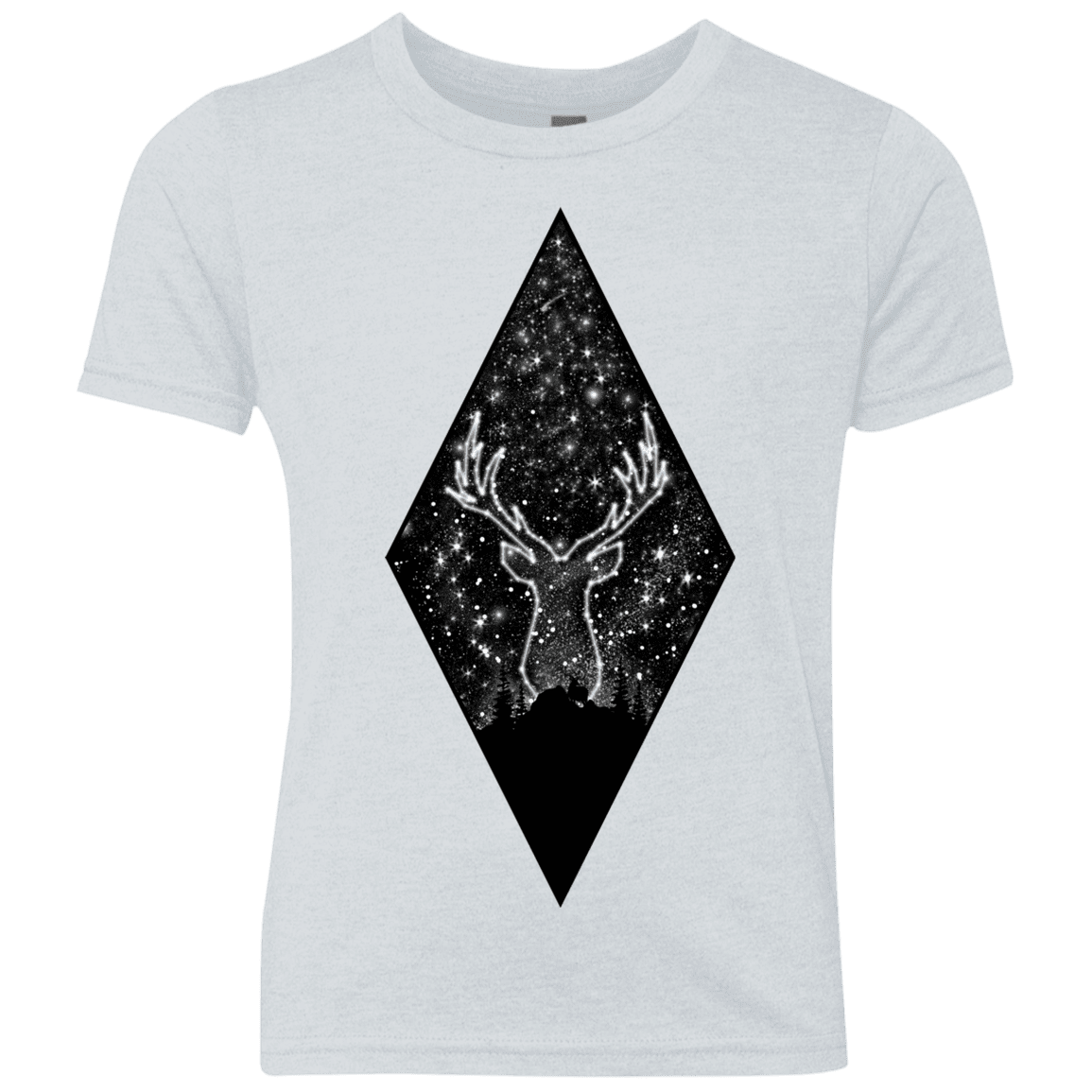 T-Shirts Heather White / YXS Antler Stars Youth Triblend T-Shirt