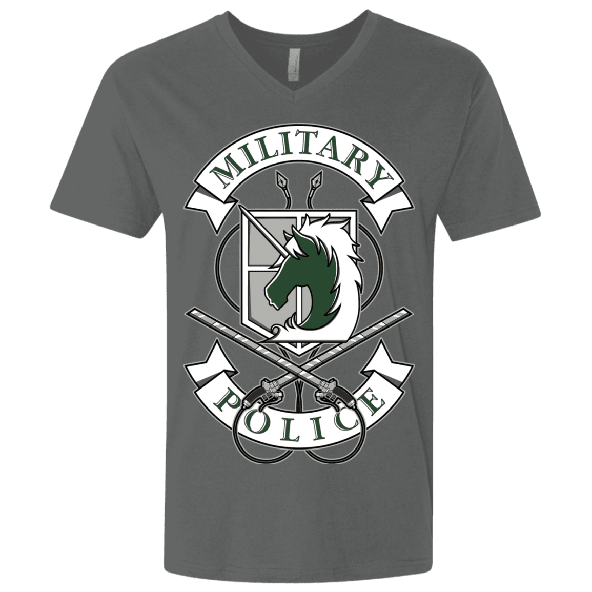 T-Shirts Heavy Metal / X-Small AoT Military Police Men's Premium V-Neck