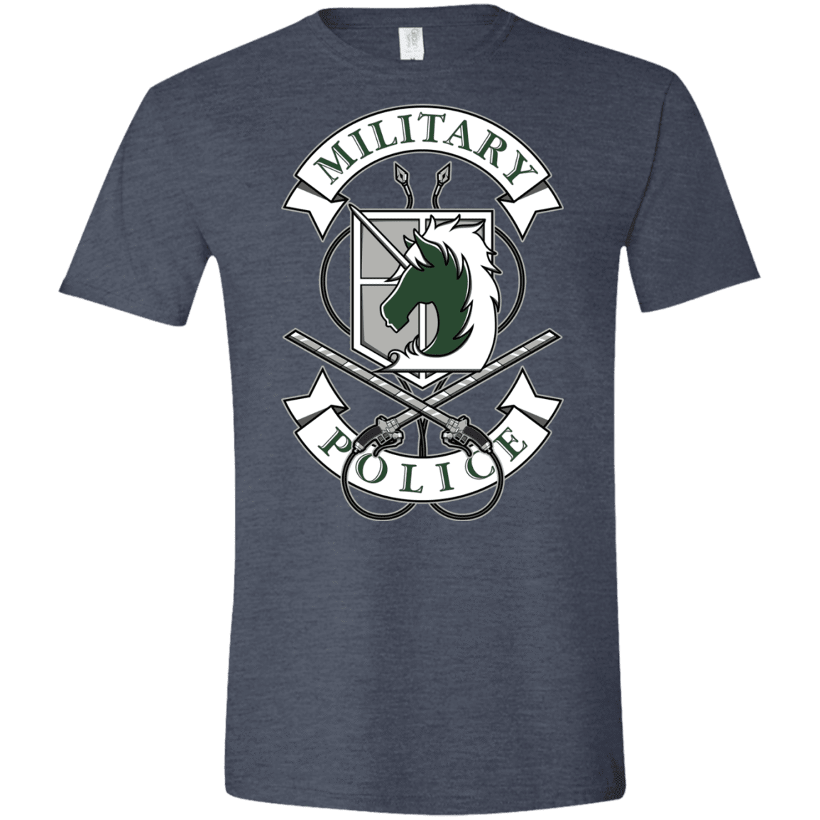 T-Shirts Heather Navy / S AoT Military Police Men's Semi-Fitted Softstyle