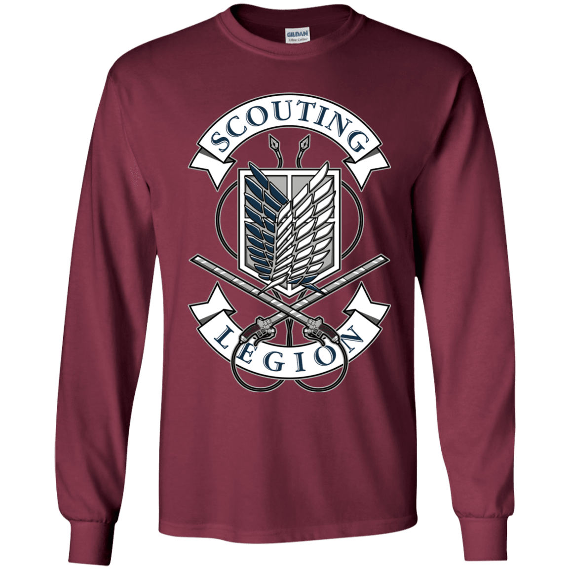 T-Shirts Maroon / YS AoT Scouting Legion Youth Long Sleeve T-Shirt