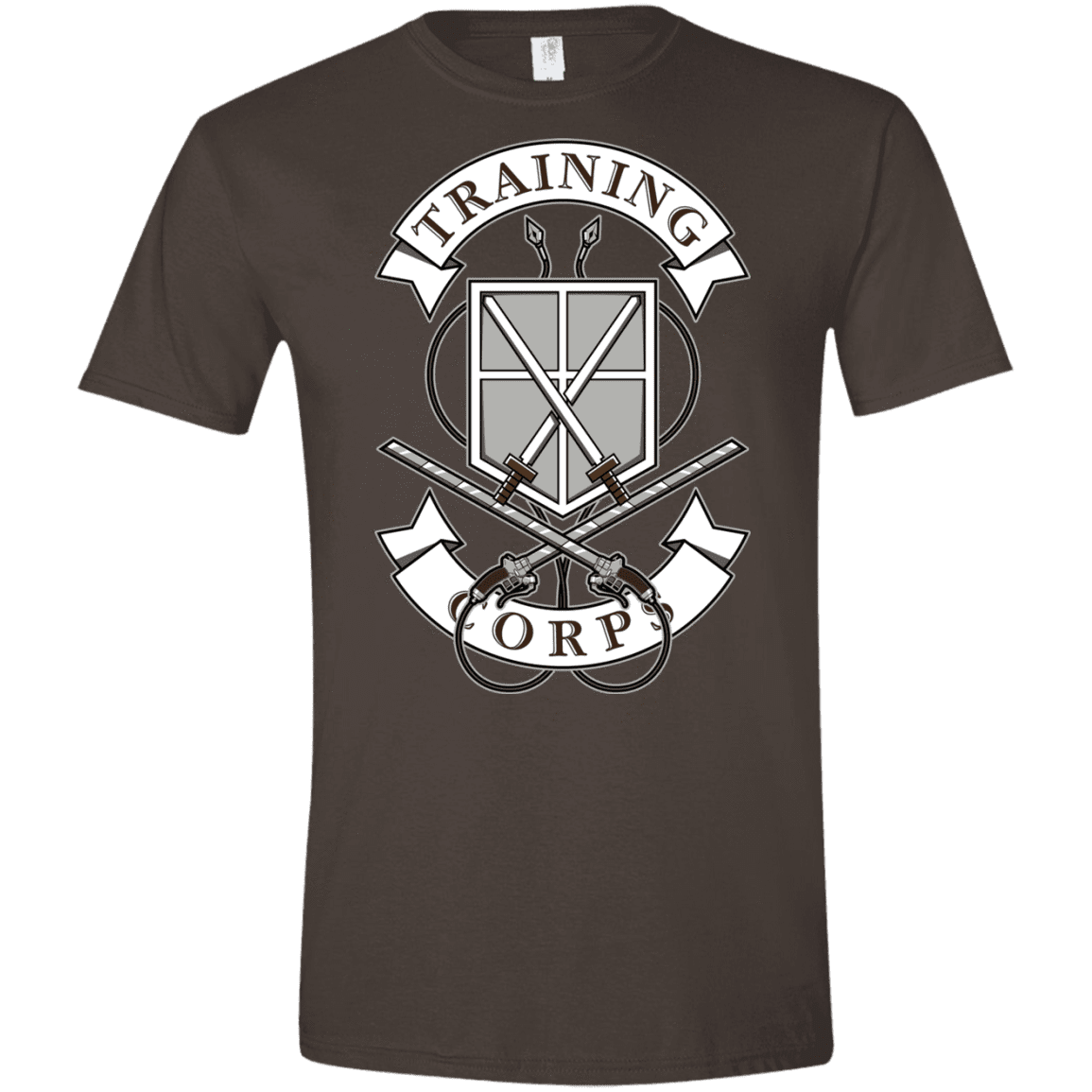 T-Shirts Dark Chocolate / S AoT Training Corps Men's Semi-Fitted Softstyle