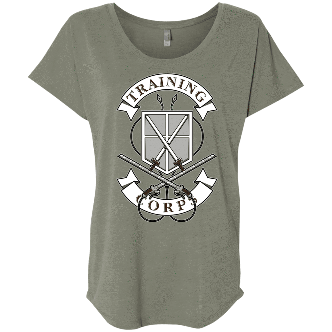 T-Shirts Venetian Grey / X-Small AoT Training Corps Triblend Dolman Sleeve