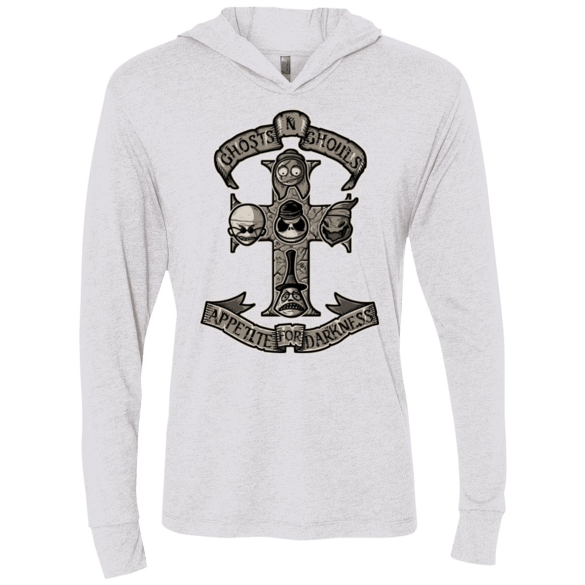 T-Shirts Heather White / X-Small APPETITE FOR DARKNESS Triblend Long Sleeve Hoodie Tee