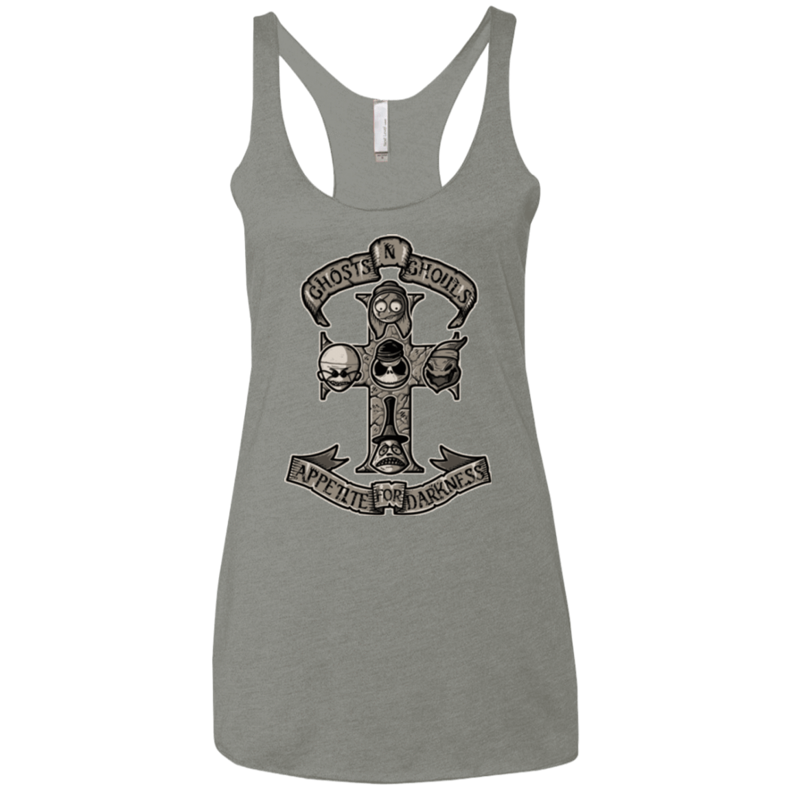 T-Shirts Venetian Grey / X-Small APPETITE FOR DARKNESS Women's Triblend Racerback Tank