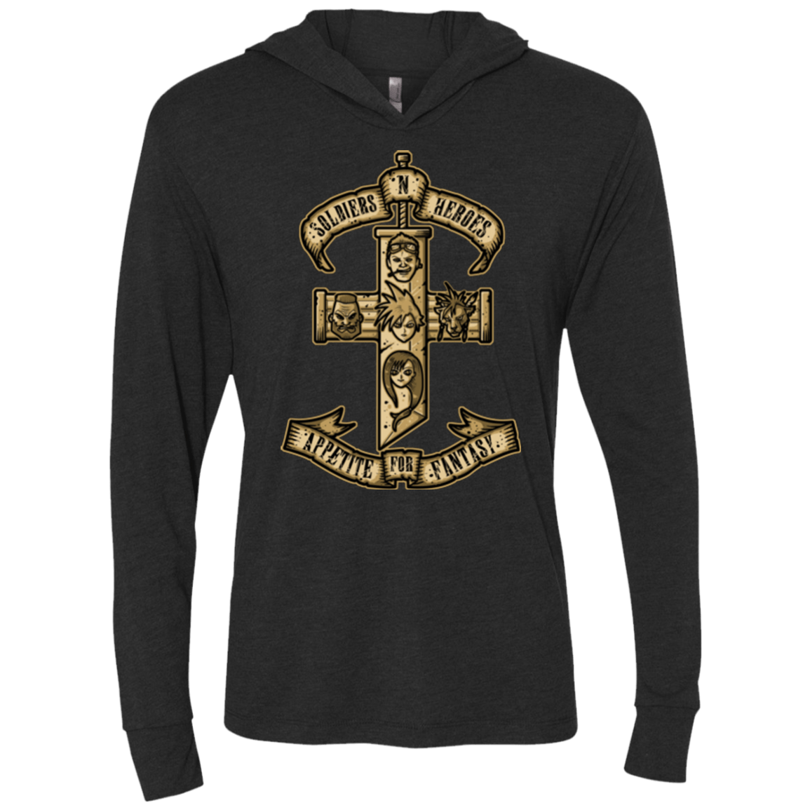 T-Shirts Vintage Black / X-Small APPETITE FOR FANTASY Triblend Long Sleeve Hoodie Tee