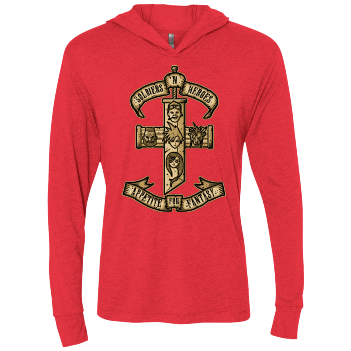 T-Shirts Vintage Red / X-Small APPETITE FOR FANTASY Triblend Long Sleeve Hoodie Tee