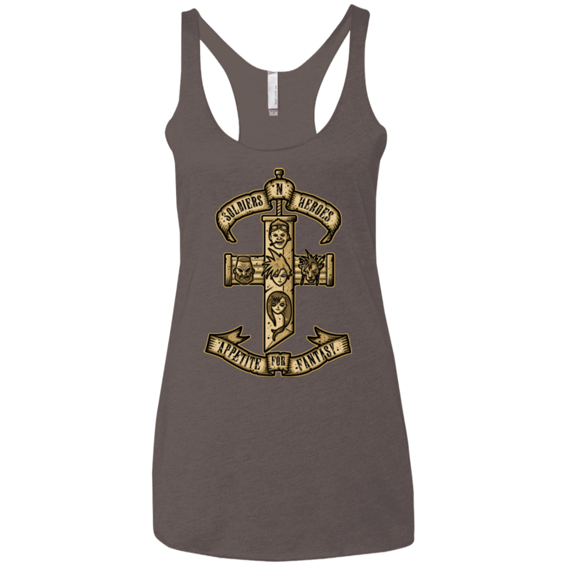 T-Shirts Macchiato / X-Small APPETITE FOR FANTASY Women's Triblend Racerback Tank