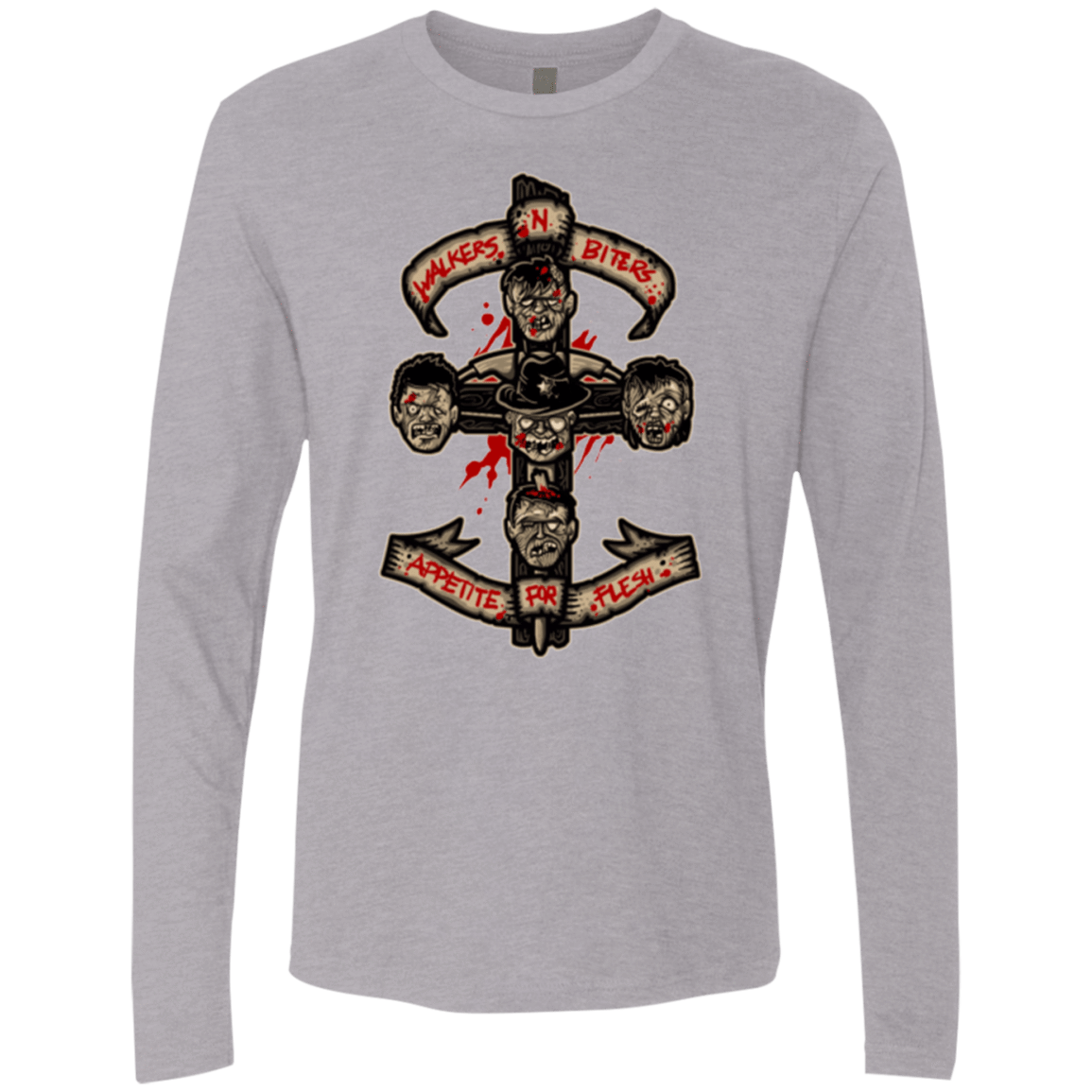 T-Shirts Heather Grey / Small APPETITE FOR FLESH Men's Premium Long Sleeve