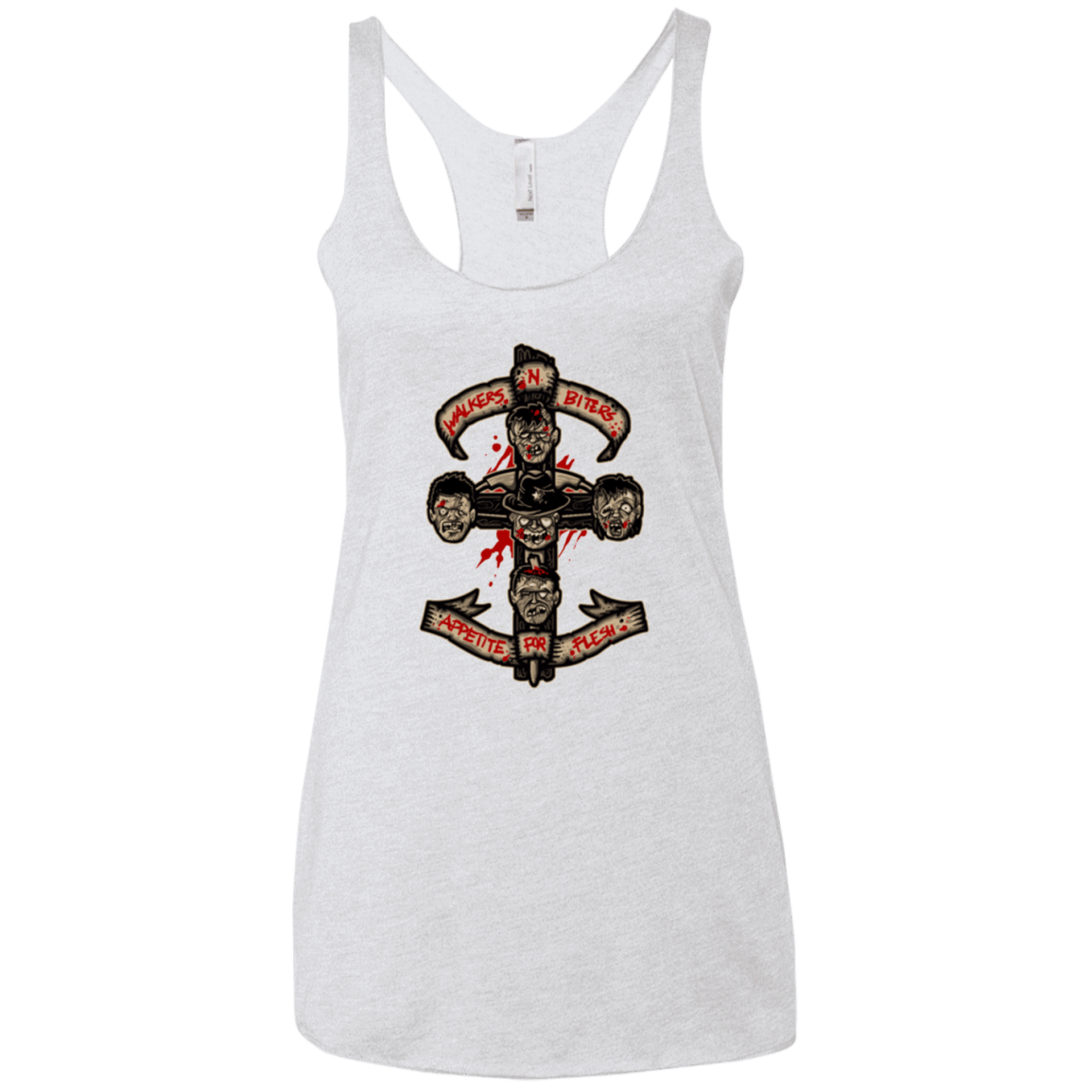 T-Shirts Heather White / X-Small APPETITE FOR FLESH Women's Triblend Racerback Tank
