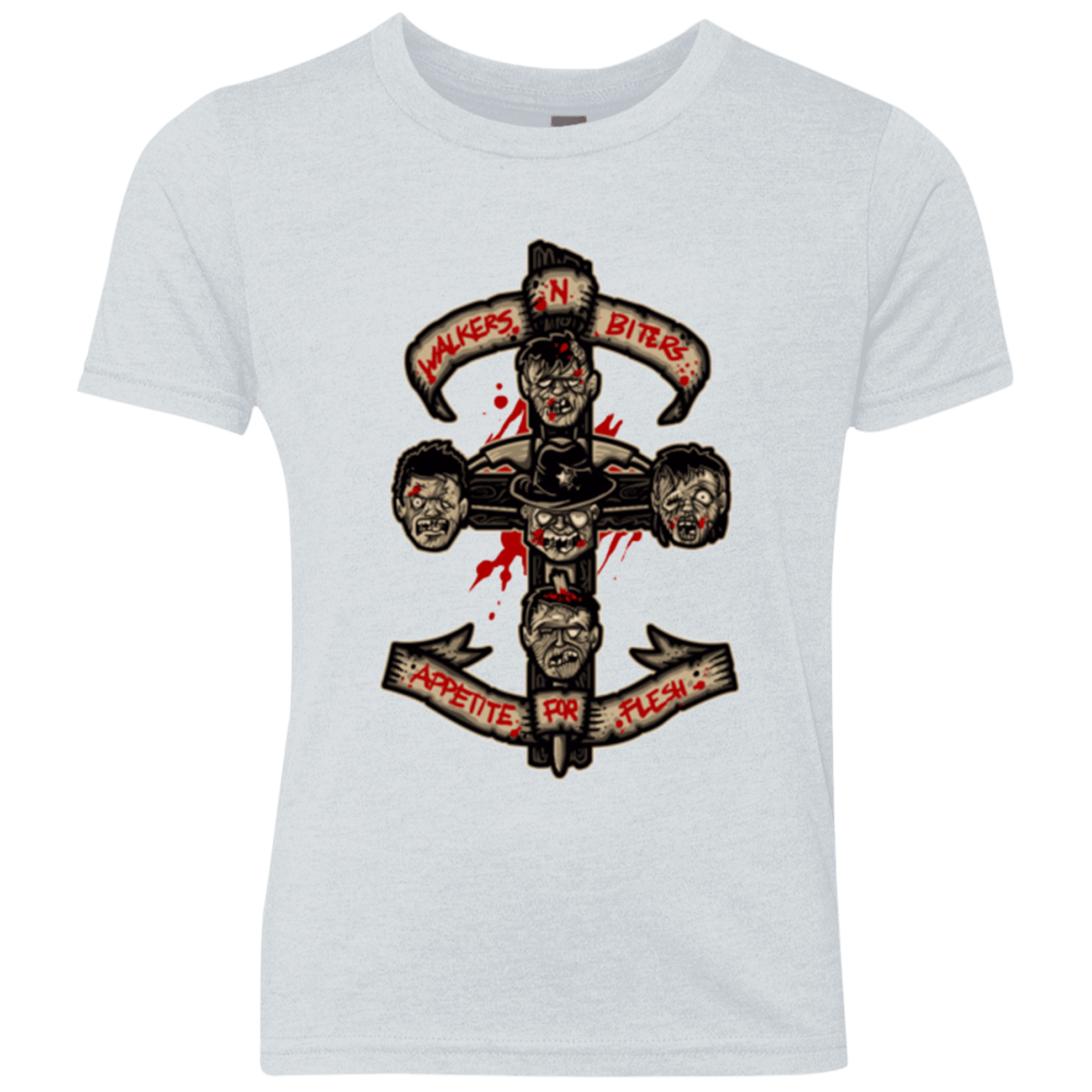 T-Shirts Heather White / YXS APPETITE FOR FLESH Youth Triblend T-Shirt