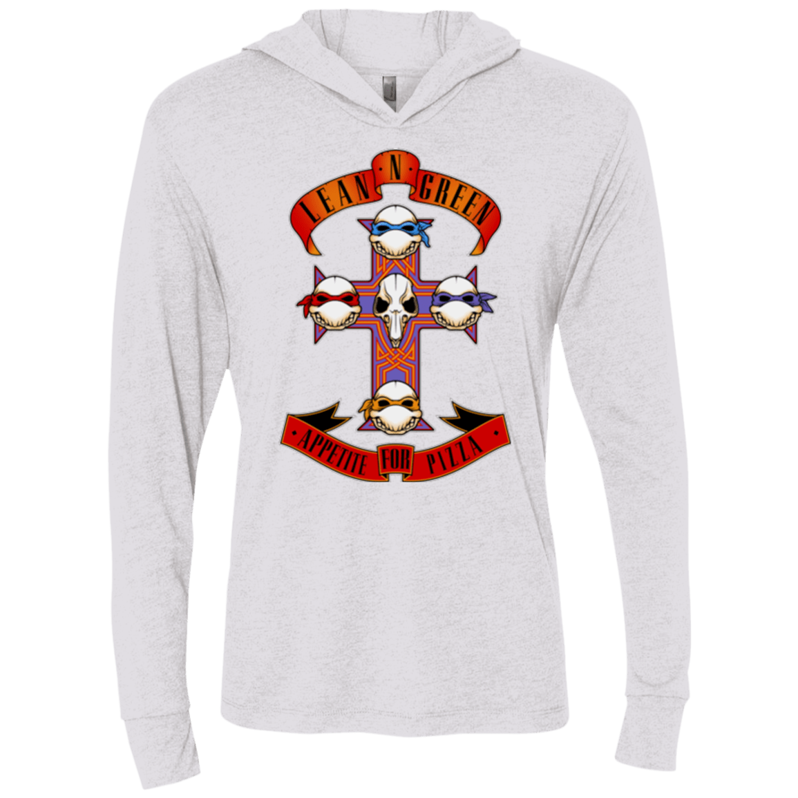 T-Shirts Heather White / X-Small APPETITE FOR PIZZA Triblend Long Sleeve Hoodie Tee