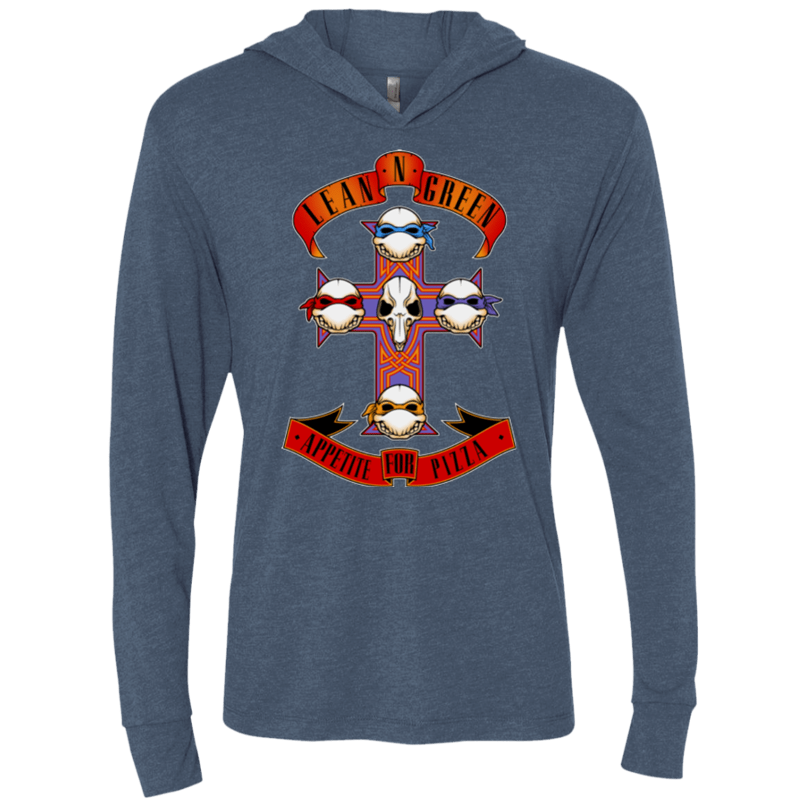 T-Shirts Indigo / X-Small APPETITE FOR PIZZA Triblend Long Sleeve Hoodie Tee