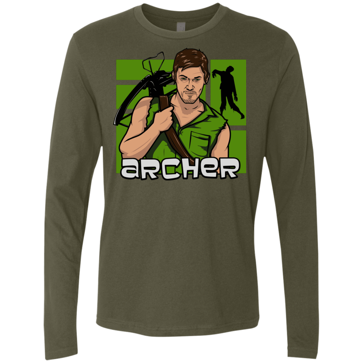 T-Shirts Military Green / Small Archer Men's Premium Long Sleeve