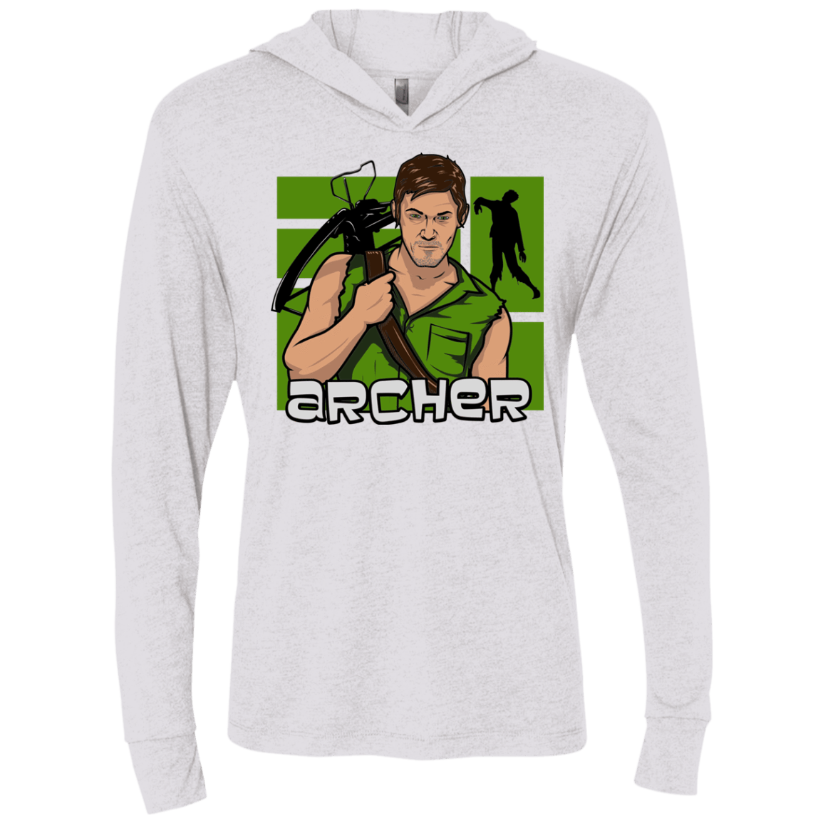 T-Shirts Heather White / X-Small Archer Triblend Long Sleeve Hoodie Tee