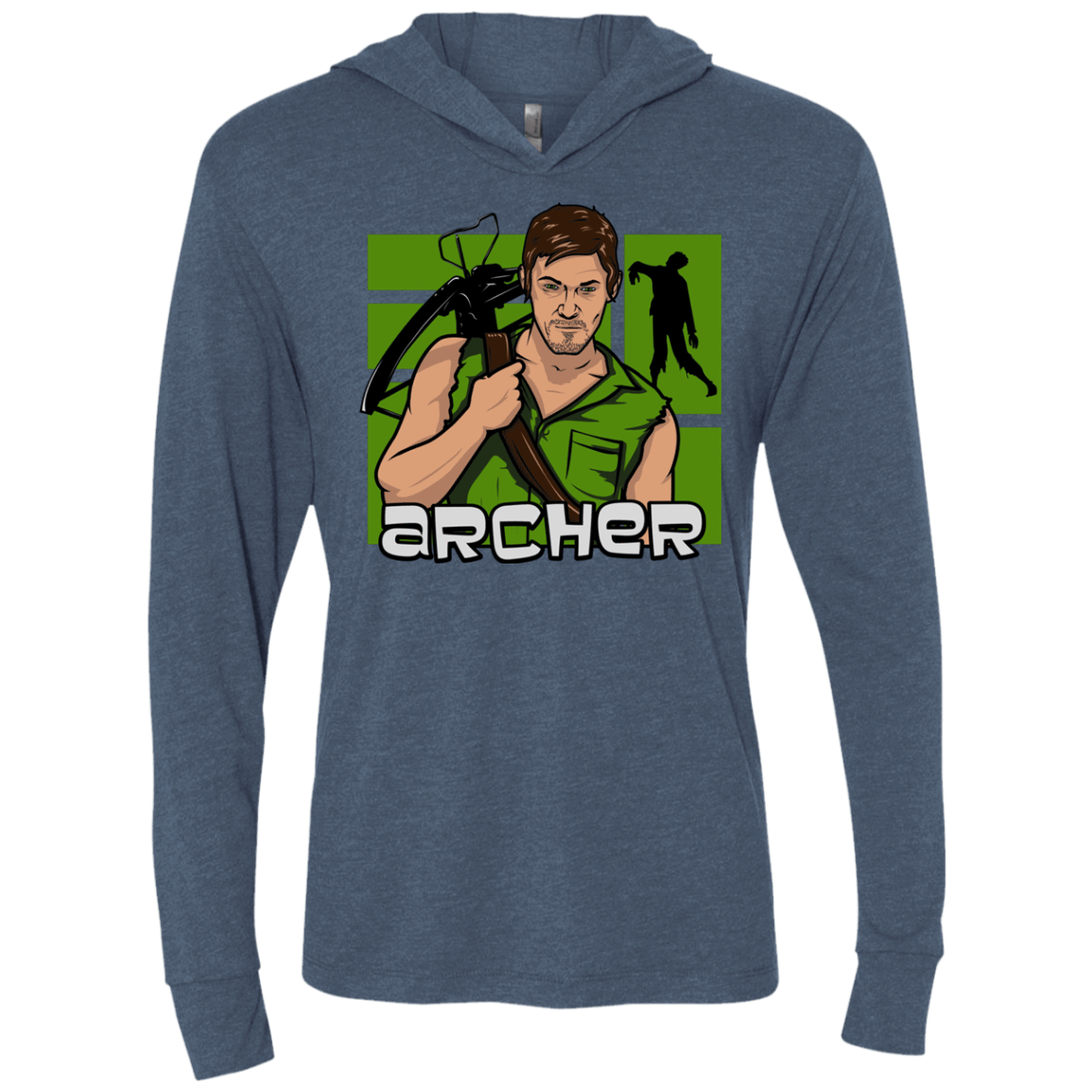 T-Shirts Indigo / X-Small Archer Triblend Long Sleeve Hoodie Tee