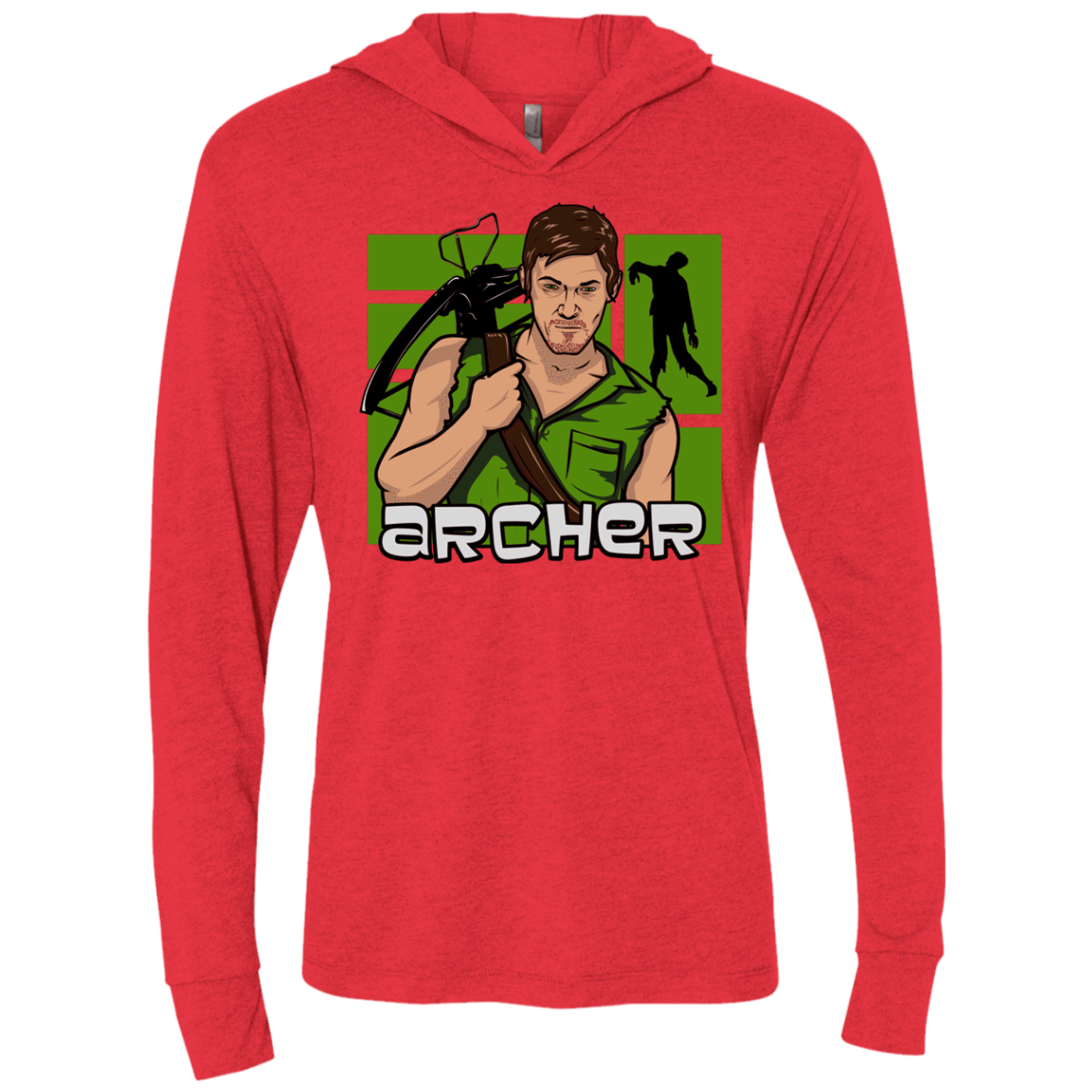 T-Shirts Vintage Red / X-Small Archer Triblend Long Sleeve Hoodie Tee
