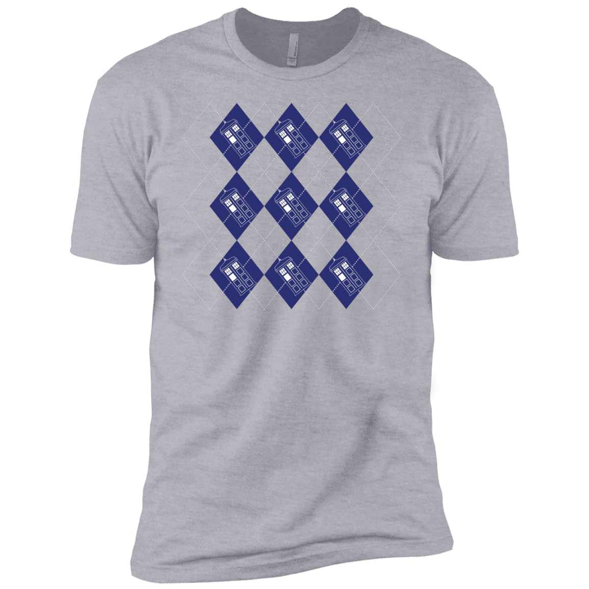 T-Shirts Heather Grey / YXS Argyle Tardis Boys Premium T-Shirt