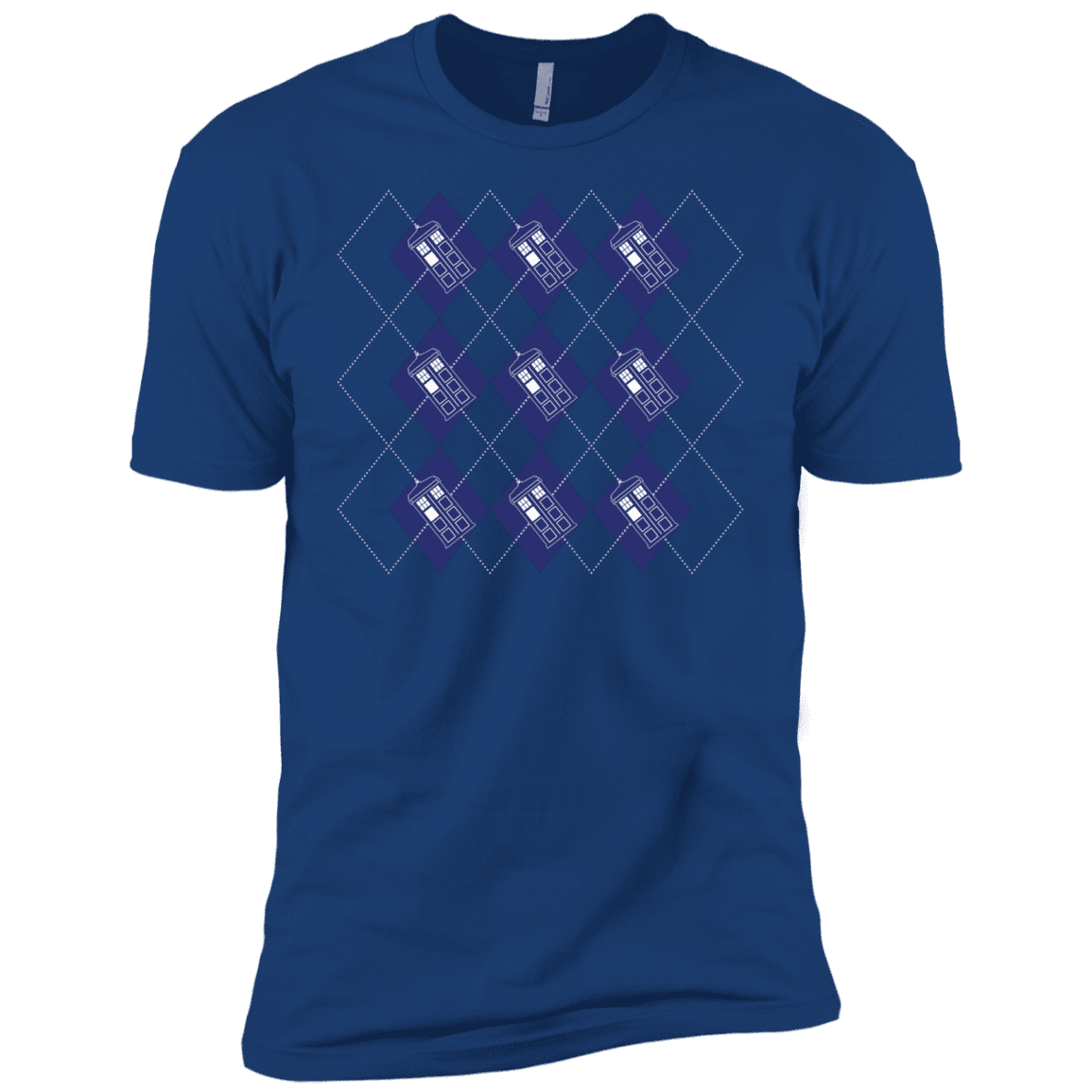 T-Shirts Royal / YXS Argyle Tardis Boys Premium T-Shirt