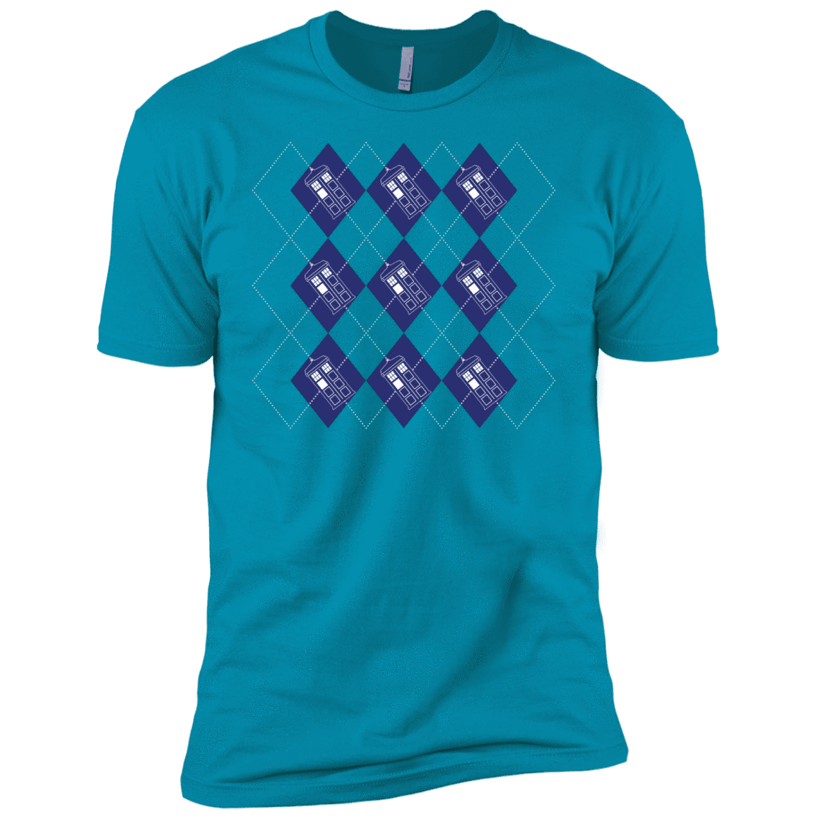 T-Shirts Turquoise / YXS Argyle Tardis Boys Premium T-Shirt