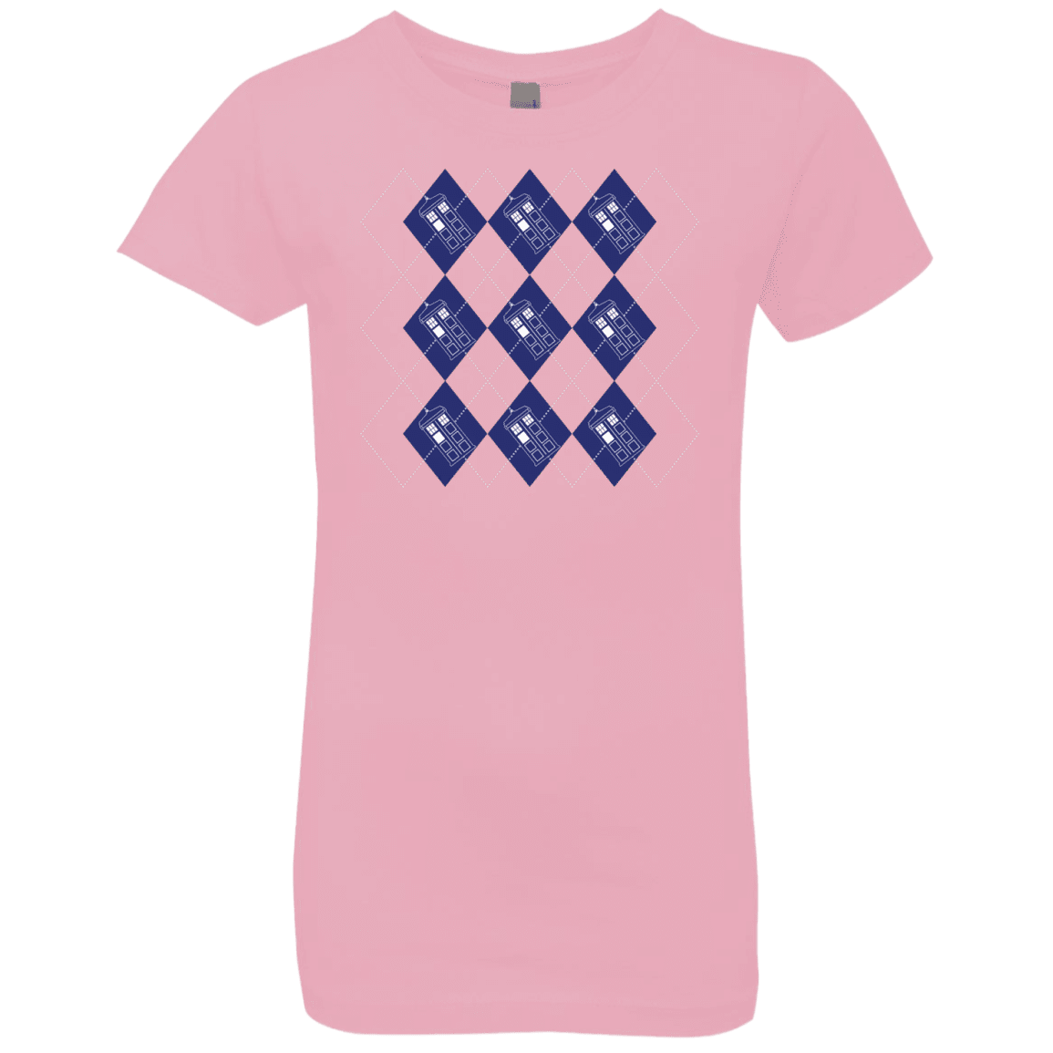 T-Shirts Light Pink / YXS Argyle Tardis Girls Premium T-Shirt