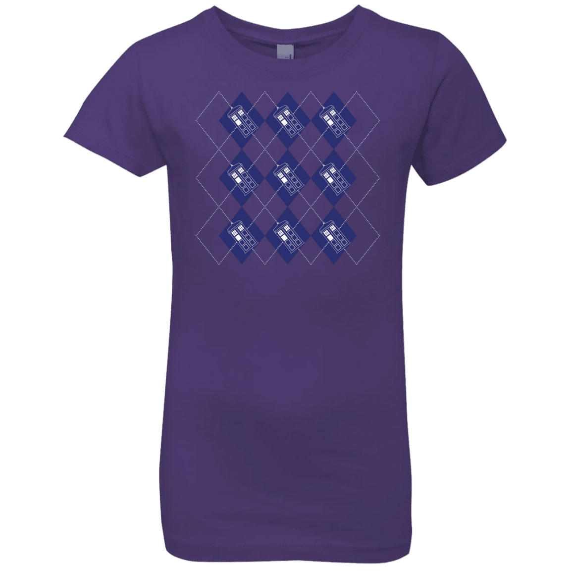 T-Shirts Purple Rush / YXS Argyle Tardis Girls Premium T-Shirt