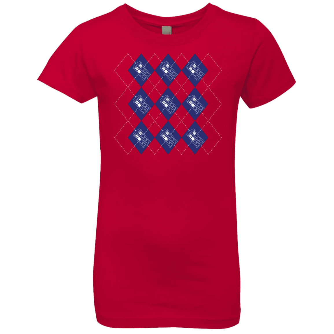 T-Shirts Red / YXS Argyle Tardis Girls Premium T-Shirt
