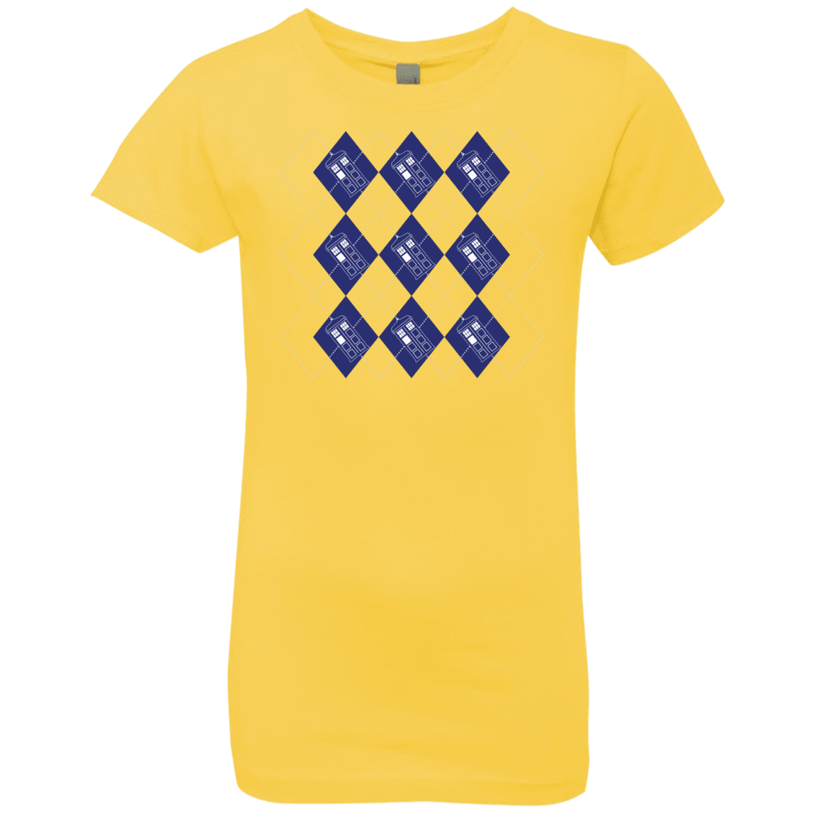 T-Shirts Vibrant Yellow / YXS Argyle Tardis Girls Premium T-Shirt