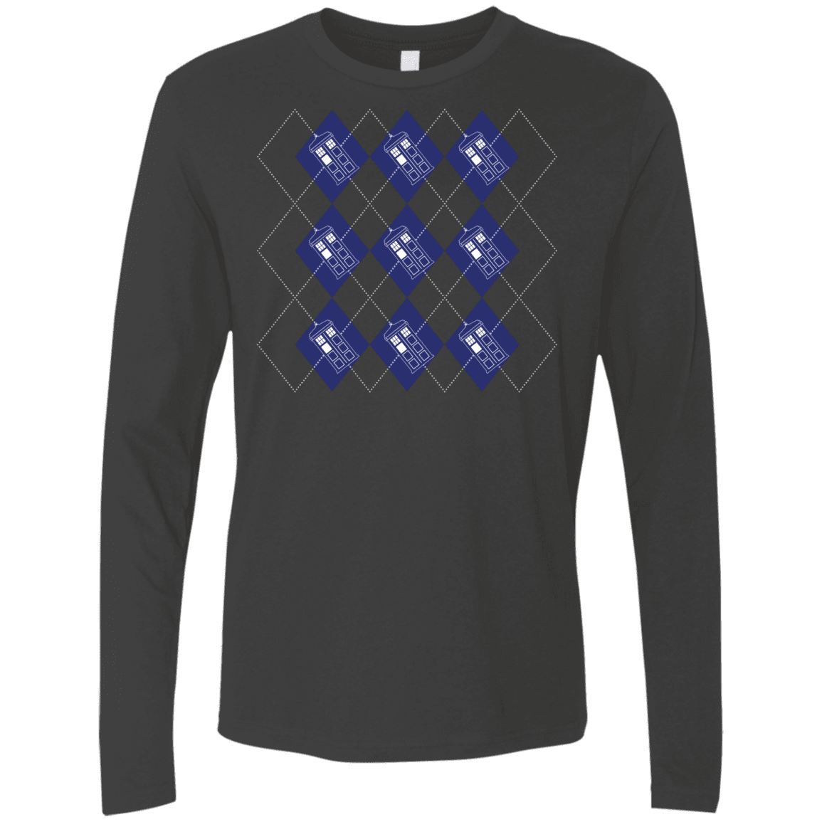 T-Shirts Heavy Metal / S Argyle Tardis Men's Premium Long Sleeve