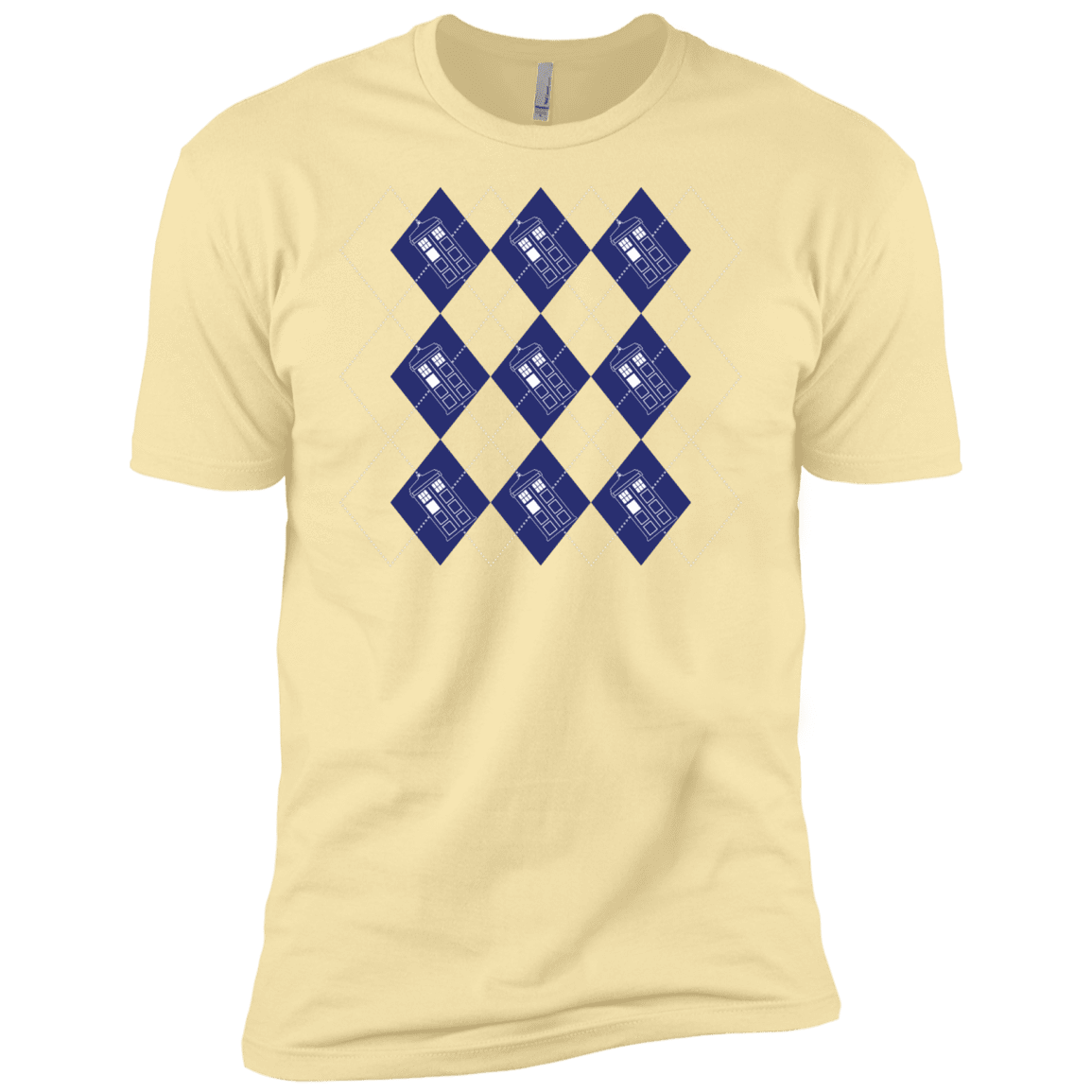 T-Shirts Banana Cream / X-Small Argyle Tardis Men's Premium T-Shirt