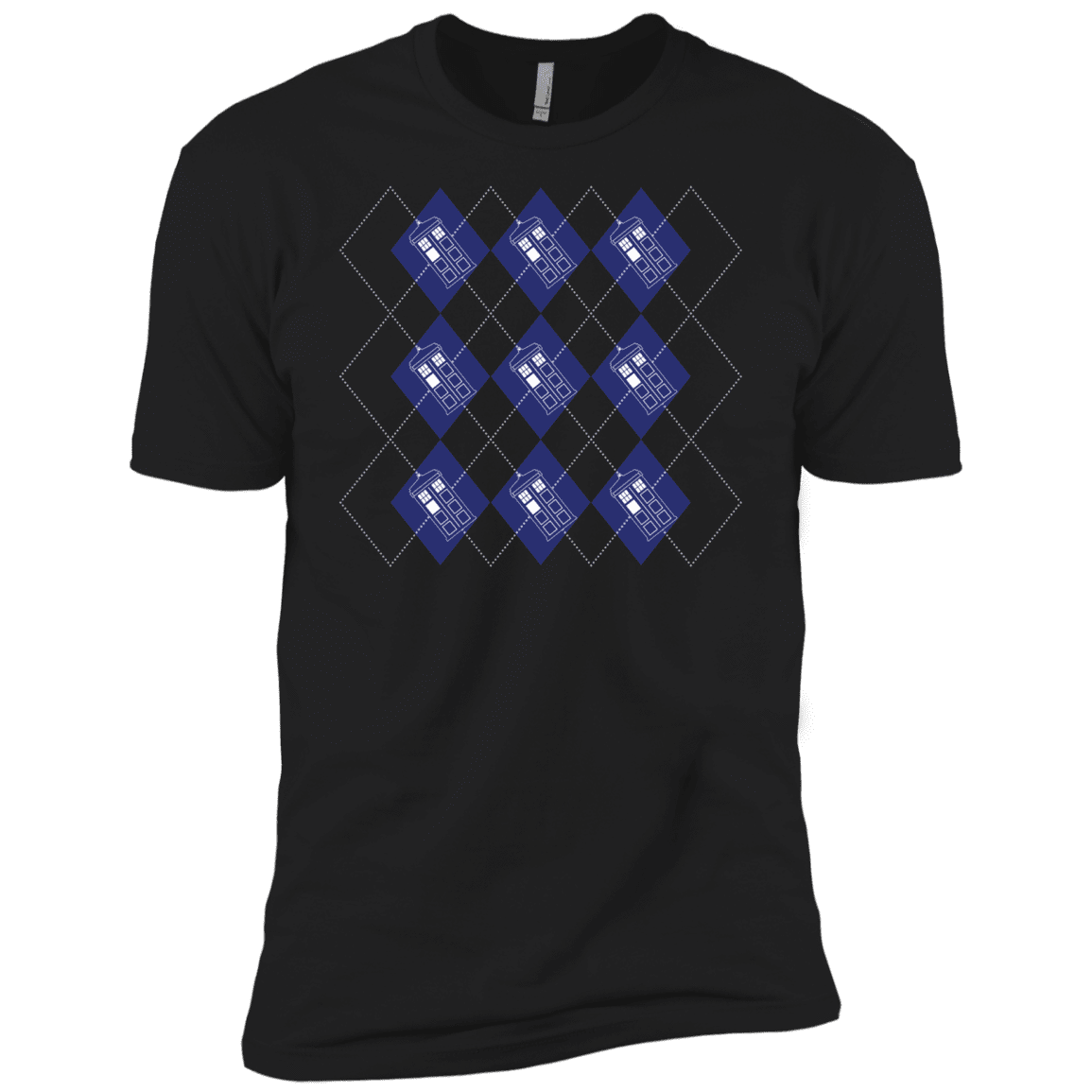 T-Shirts Black / X-Small Argyle Tardis Men's Premium T-Shirt