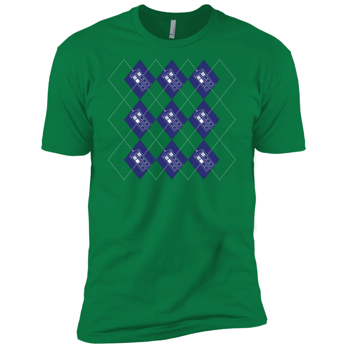 T-Shirts Kelly Green / X-Small Argyle Tardis Men's Premium T-Shirt