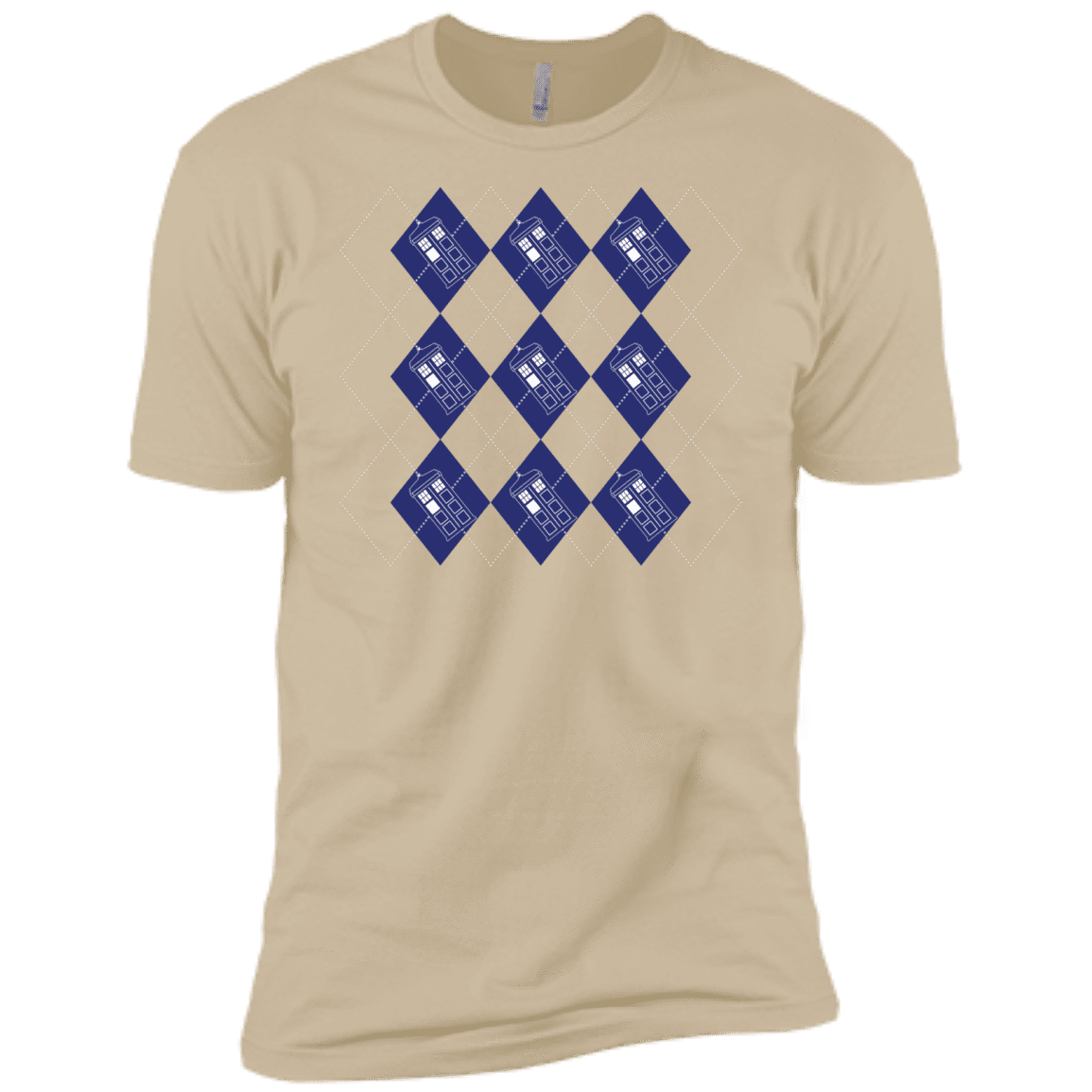 T-Shirts Sand / X-Small Argyle Tardis Men's Premium T-Shirt