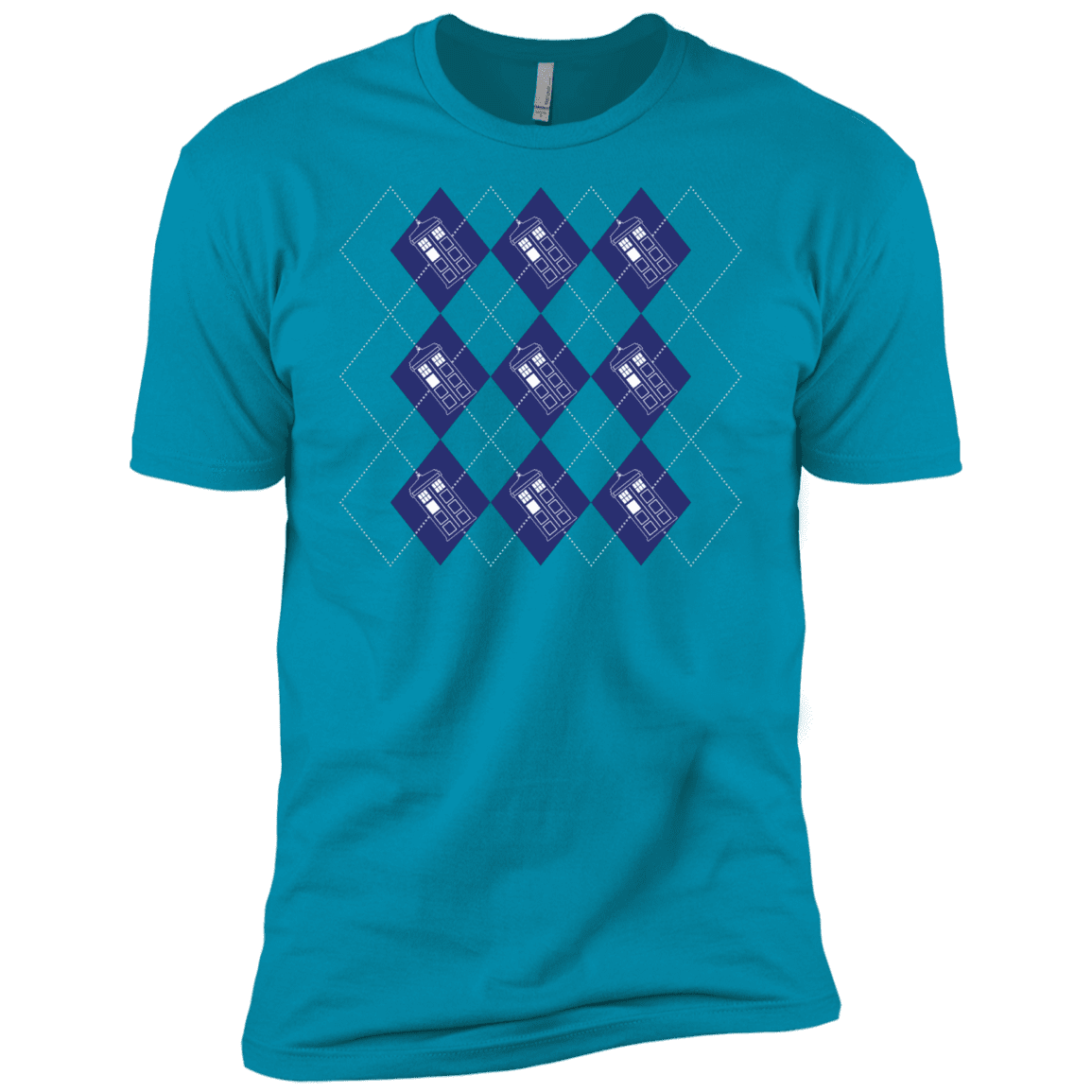 T-Shirts Turquoise / X-Small Argyle Tardis Men's Premium T-Shirt